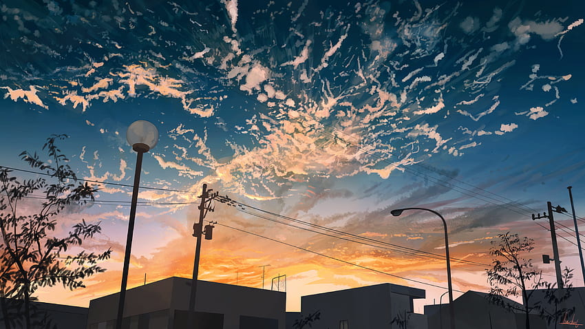 Dusk Аниме City Sunset - Резолюция:, Аниме Aesthetic Sunset HD тапет