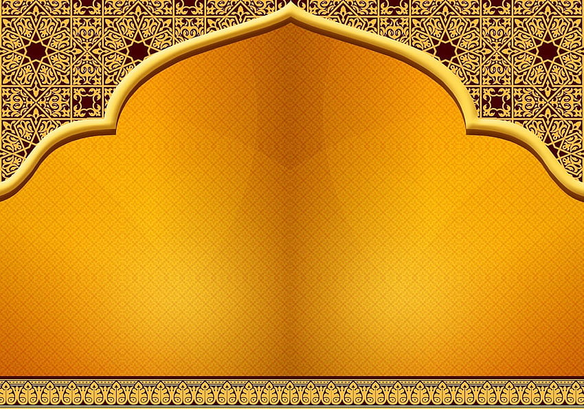 Orange Design Islamic Background HD wallpaper