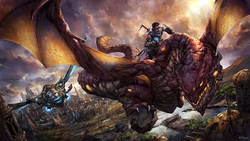 ArtStation - Dragon Rider, Nik Hagialas HD wallpaper