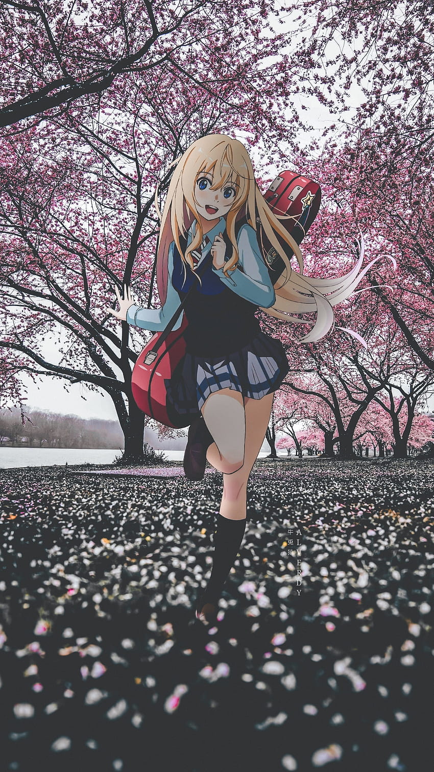 Shigatsu wa kimi, anime, HD phone wallpaper