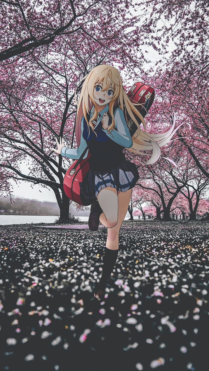 Anime 1920x1080 Shigatsu wa Kimi no Uso Miyazono Kaori Arima Kousei