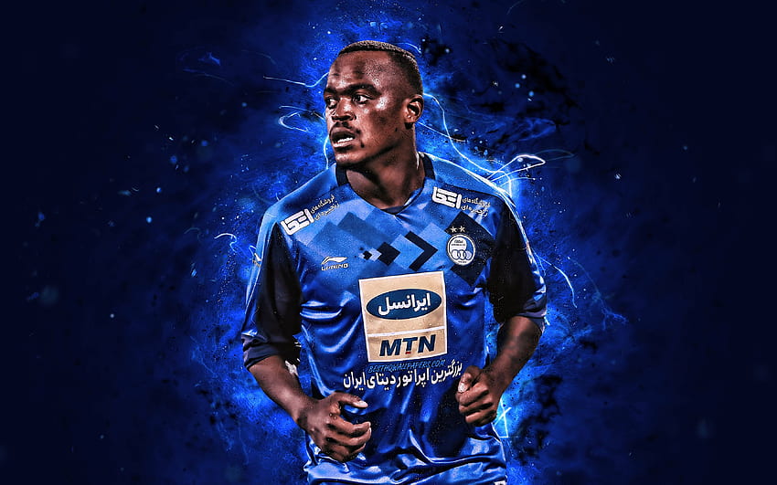 Ayanda Patosi, , futbolistas sudafricanos, Esteghlal FC, fútbol, ​​Persian Gulf Pro League, mediocampista, Patosi, luces de neón, Esteghlal Tehran, Irán para con resolución . Alta calidad fondo de pantalla