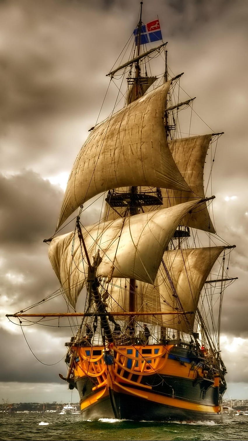 Yelkenli Gemi Hareketli, Eski Yelkenli Gemiler HD telefon duvar kağıdı