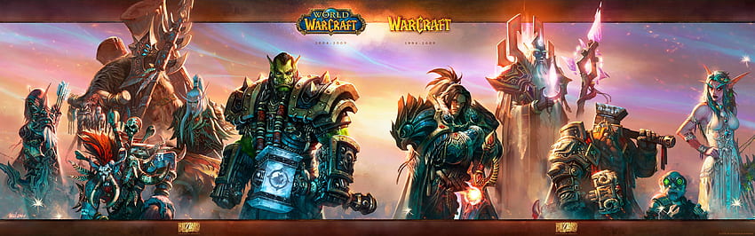 I couldn't find a good dual monitor WoW (), so I decided to make one myself! : wow, World of Warcraft Dual Monitor HD wallpaper