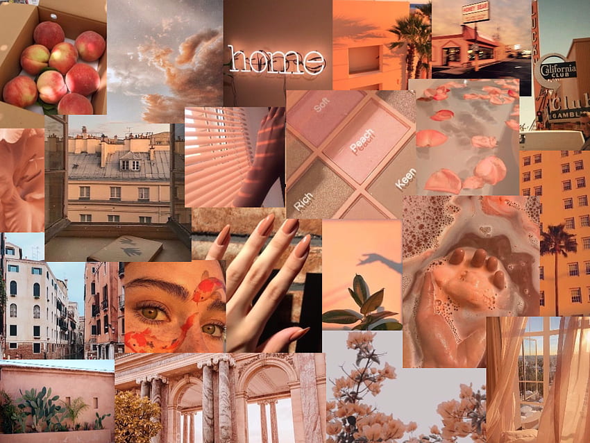 Peach Collage, Rich Aesthetic HD wallpaper