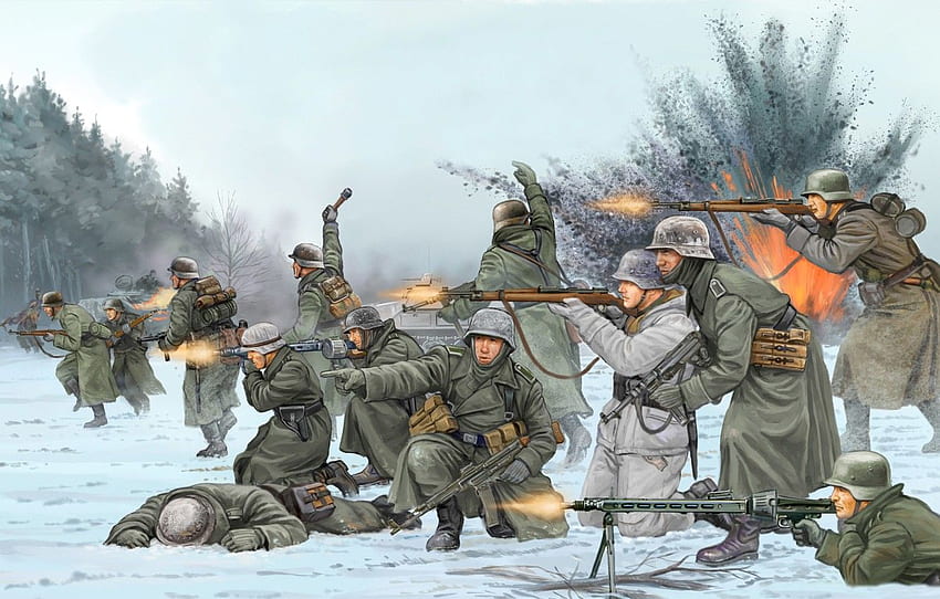 art, soldiers, Belgium, the battle, game, the, the Germans, Flames of War, WW2., 1944, troops, world war II, miniatures, Ardenne, Battle of the Bulge, The battle of the Bulge for HD wallpaper
