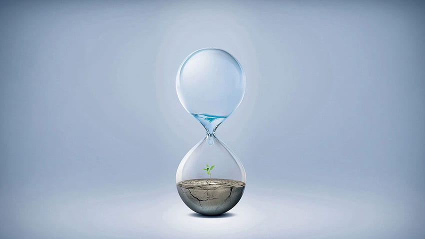 Climate Change Hourglass Water Earth HD wallpaper