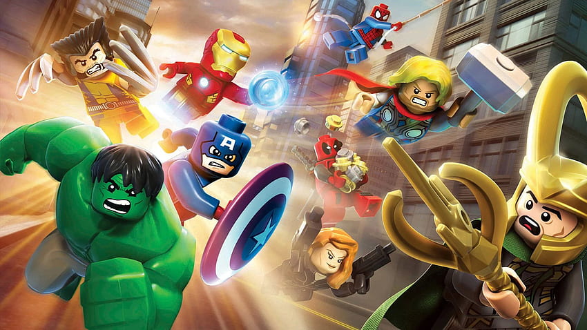 LEGO Marvel Super Heroes and Background, LEGO PSP HD wallpaper