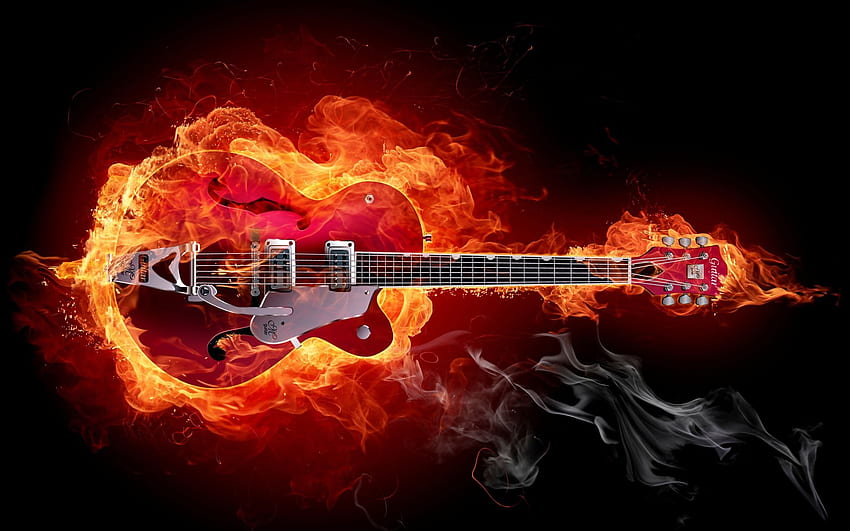 Inspirujący rock'n'roll. Gitara, muzyka rockowa, inspirujące skały Tapeta HD