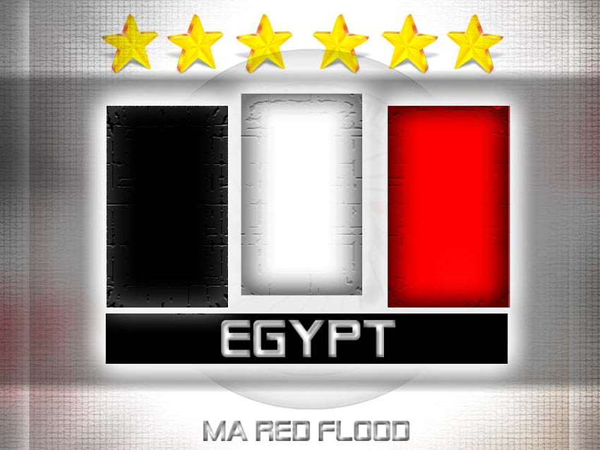 EGYPT FLAG, white, black, red, egypt, stars HD wallpaper