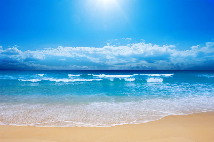 beau sable, mer, mer, sable Fond d'écran HD