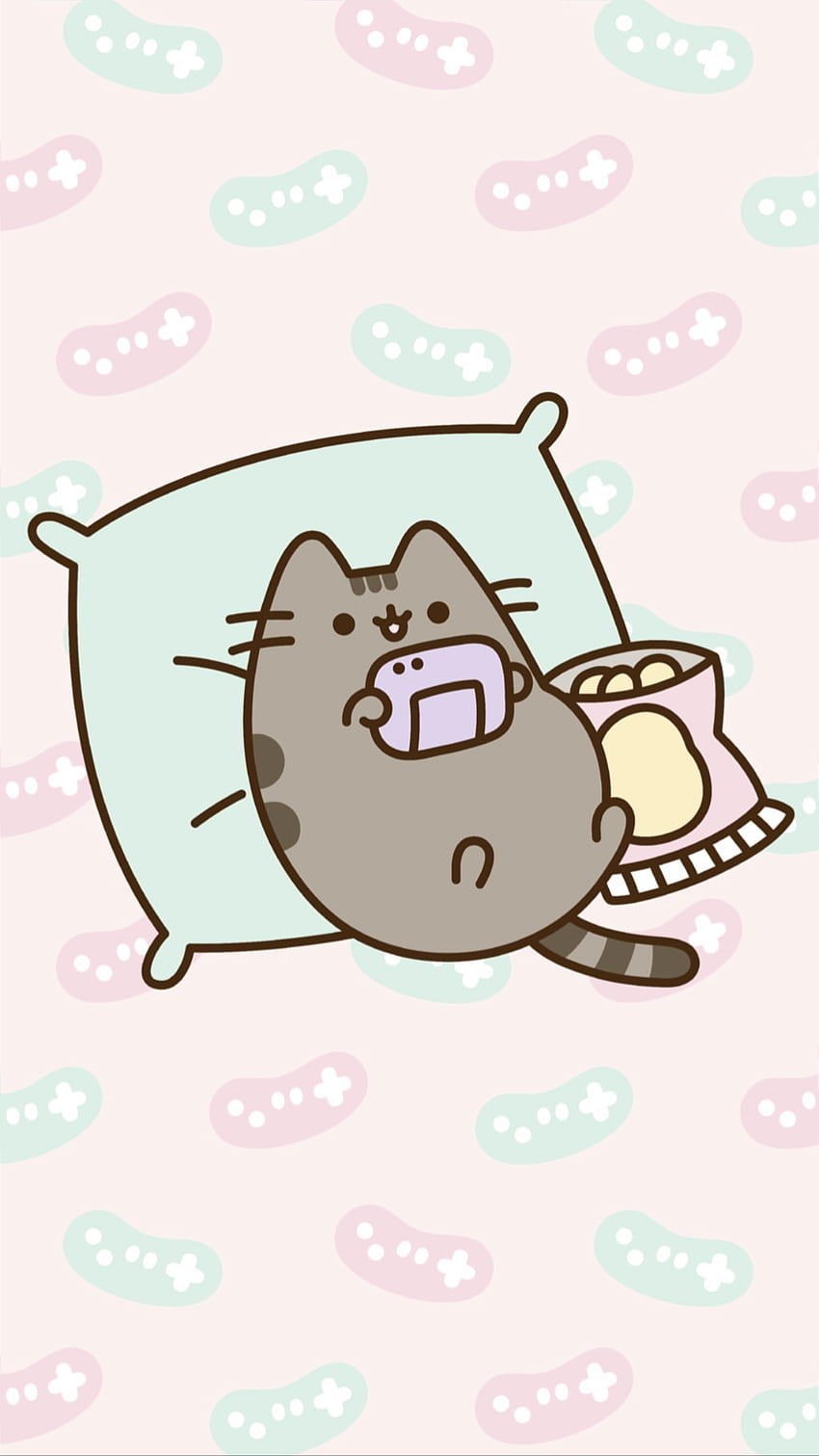 Anime Cat Pusheen Bread Head Greeting GIF | GIFDB.com