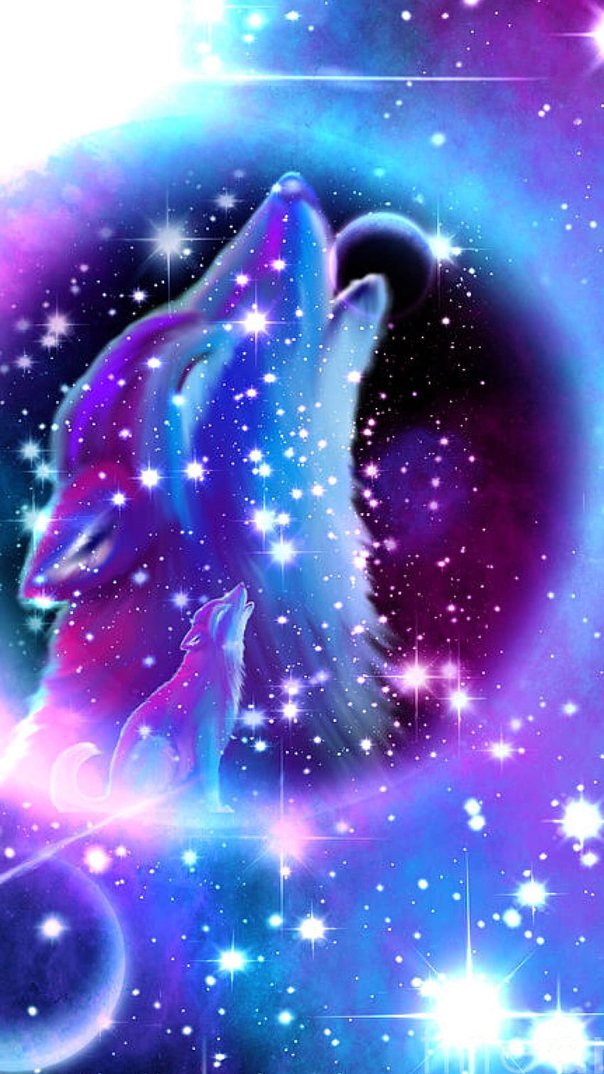Galaxy Wolf , Purple Spirit Wolf HD phone wallpaper
