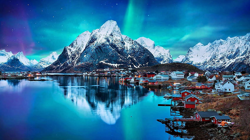 Ritratto di paesaggio - Norvegia dell'aurora boreale Sfondo HD