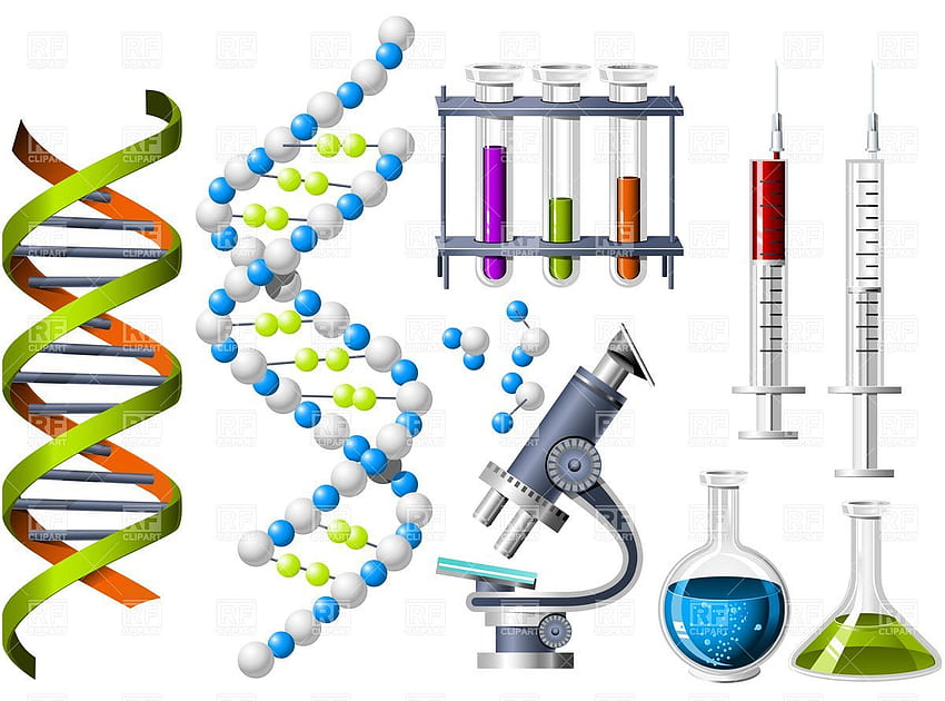 Nauka praca domowa, rysunek DNA, sprzęt laboratoryjny, laboratorium biologiczne Tapeta HD