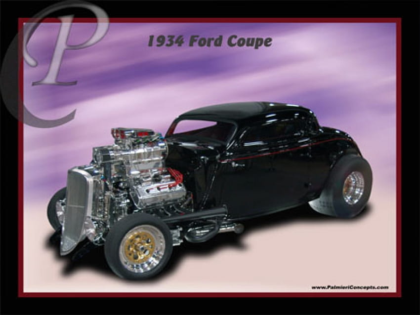 1934 Ford Coupe, hot rod, cupê papel de parede HD
