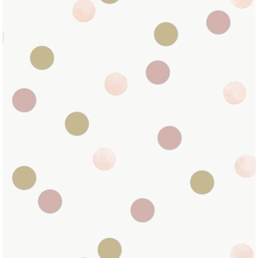Superfresco Easy Kids At Home 56 Sq Ft Pink Gold Paper Polka Dot Unpasted In The Department, Pink and White Polka Dot wallpaper ponsel HD