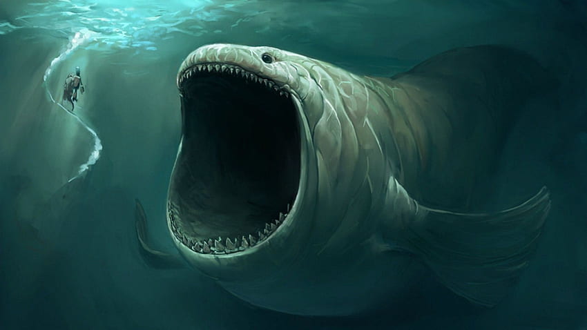 Monstruo marino gigante, serpiente marina fondo de pantalla