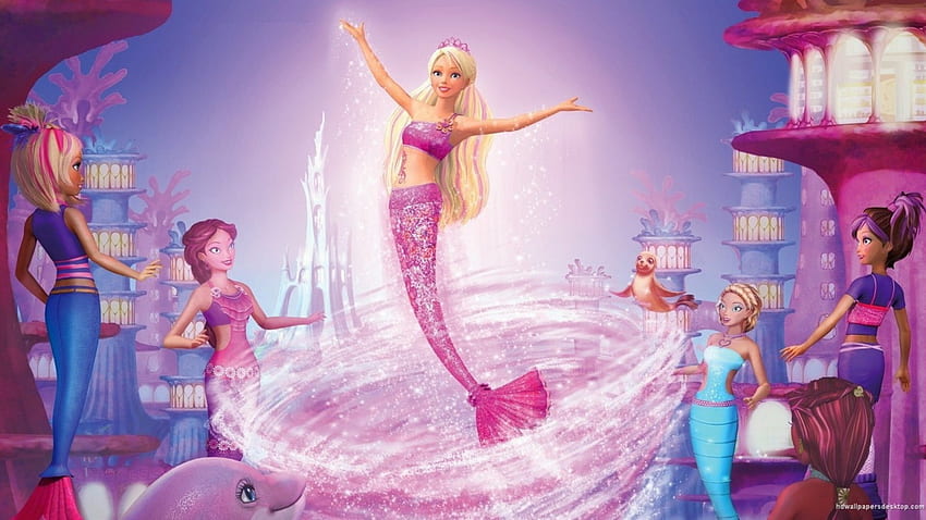 Barbie in einem Meerjungfrauenschwanz, Schwanz, Meerjungfrau, Barbie, In, A HD-Hintergrundbild