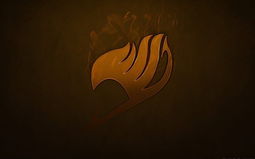 Fairy Tail Logo, brown, anime, logo, fairy tail HD wallpaper