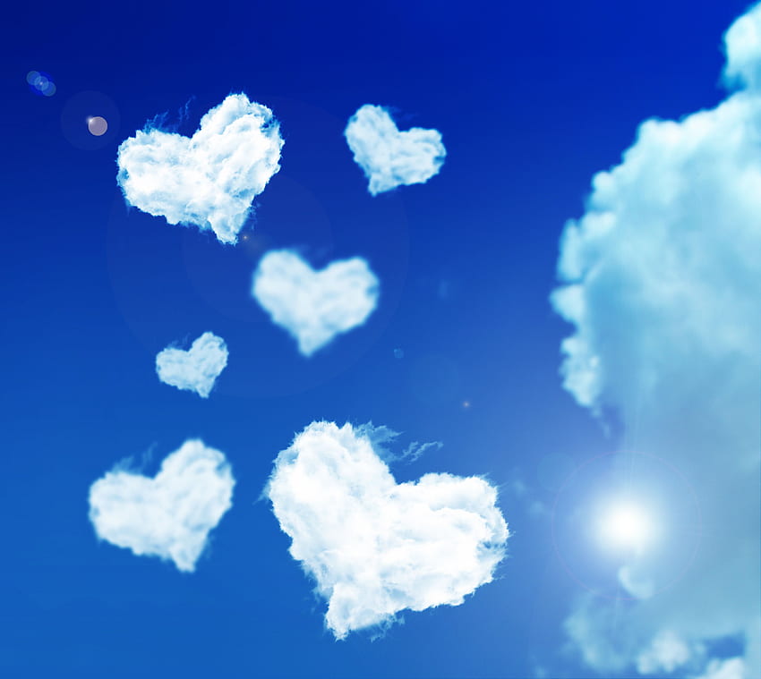 : Aşk Bulutu - Bulut, Kalp, Aşk -, Kalp Bulutları HD duvar kağıdı