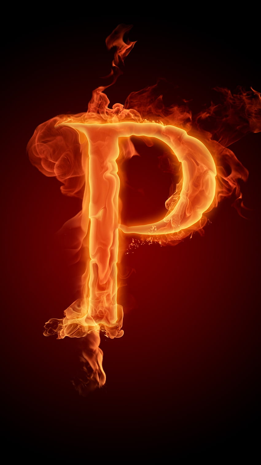 Nom P, thème du feu, lettre p Fond d'écran de téléphone HD