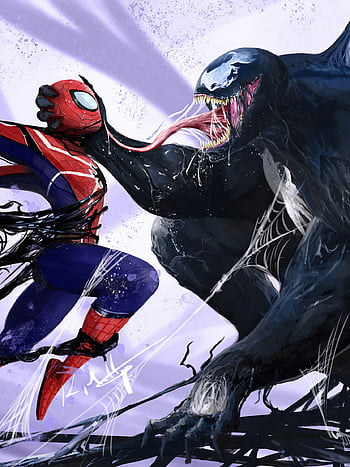 Spiderman vs venom art HD wallpapers | Pxfuel