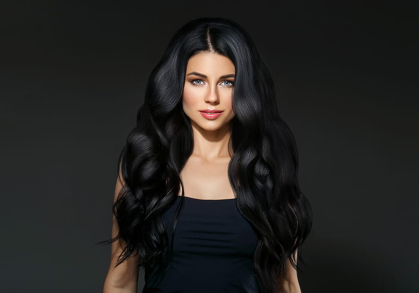 cabello negro, modelo, negro, cabello, mujer fondo de pantalla
