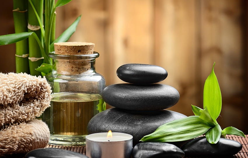 stones, Spa, stones, bamboo, candles, spa, zen for , section разное HD wallpaper