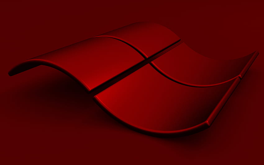Windows red logo, , red backgrounds, creative, OS, Windows 3D logo, artwork, Windows 3D wavy logo, Windows logo, Windows HD wallpaper