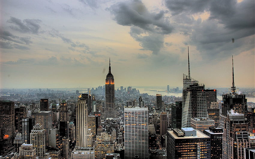 Градове, небостъргачи, Ню Йорк, Манхатън HD тапет