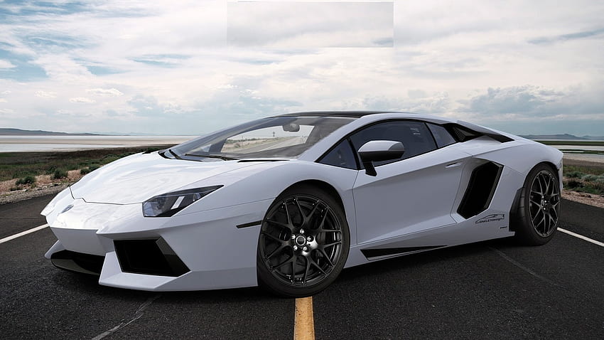 Lindo, melhores papéis de parede: Lamborghini Aventador branco papel de parede HD