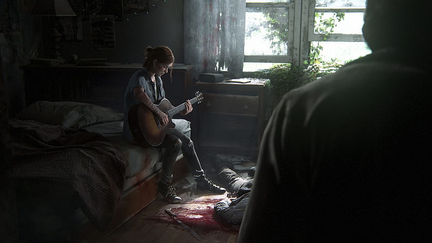 The Last of Us Parte 2 Ellie tocando guitarra papel de parede HD