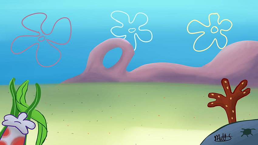 Spongebob Sky Background, Jellyfish Fields HD wallpaper