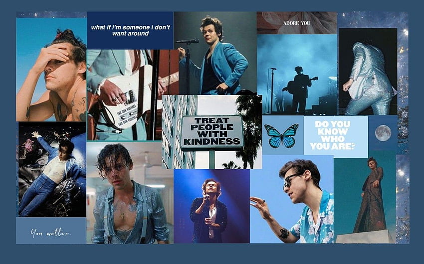 Harry Styles Blue in 2020. Harry Styles , Harry Styles Drawing, Harry Styles, One Direction Estetik HD duvar kağıdı