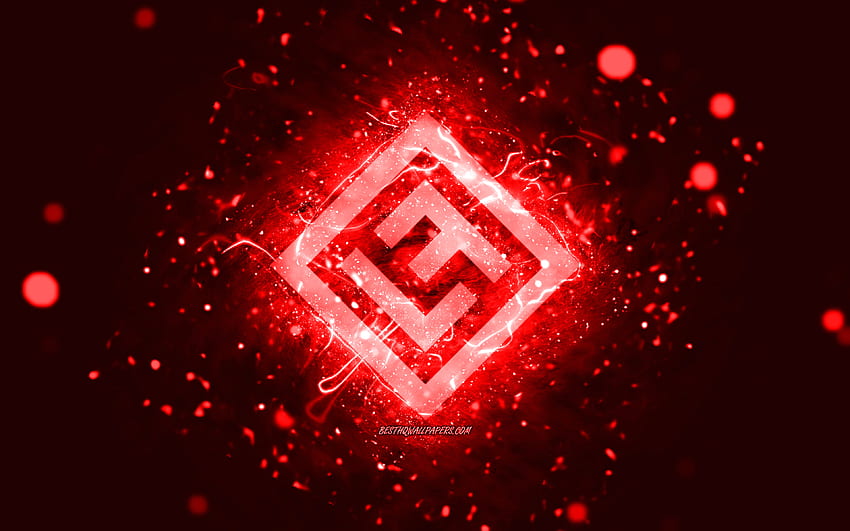 Lost Frequencies red logo, , Belgian DJs, red neon lights, creative, red abstract background, Felix De Laet, Lost Frequencies logo, music stars, Lost Frequencies HD wallpaper