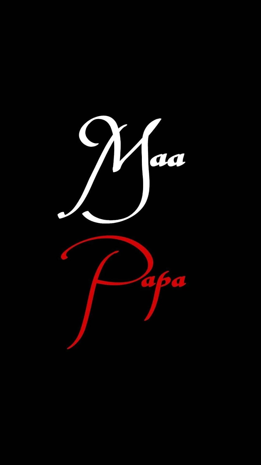 Mama Papa Name, Papa, Maa, schwarzer Hintergrund HD-Handy-Hintergrundbild