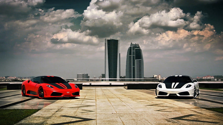 Ferrari, samochody, miasto, styl, Scuderia Tapeta HD