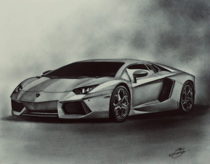 Рисуване с молив на автомобили, Картини на автомобили HD тапет