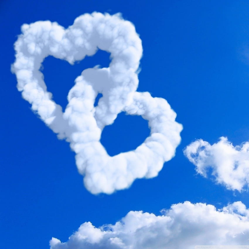 Heart Shaped Clouds Ultra Background for HD phone wallpaper