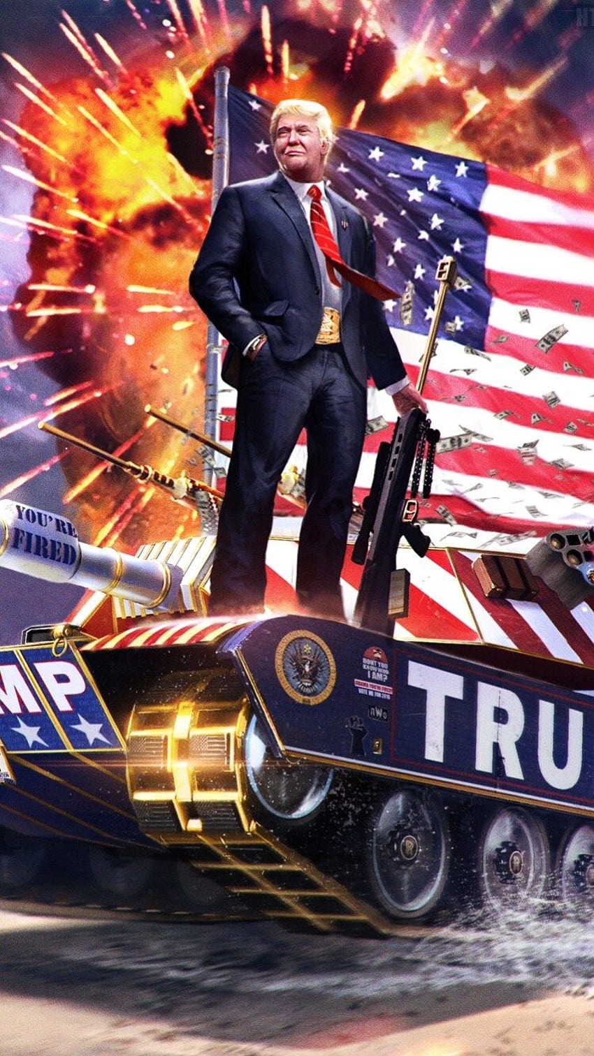 American Pride and Military of Donald Trump HD phone wallpaper