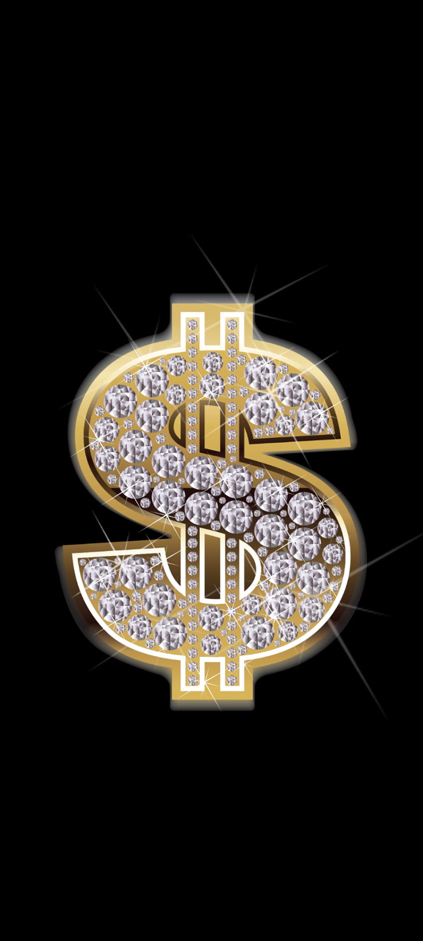 Dollar d'or, symbole, art, diamant, alphabet Fond d'écran de téléphone HD