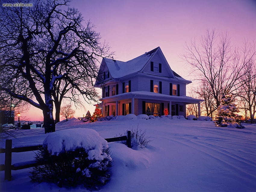 Winter: Winter Trees Wisconsin Christmas Victorian House Snow, Christmas Houses HD wallpaper
