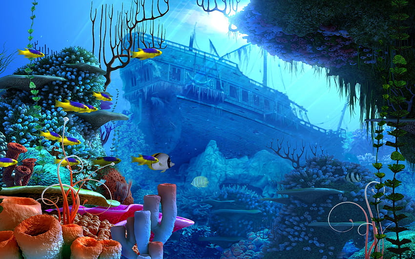 Unterwasserozean, unter Meer HD-Hintergrundbild