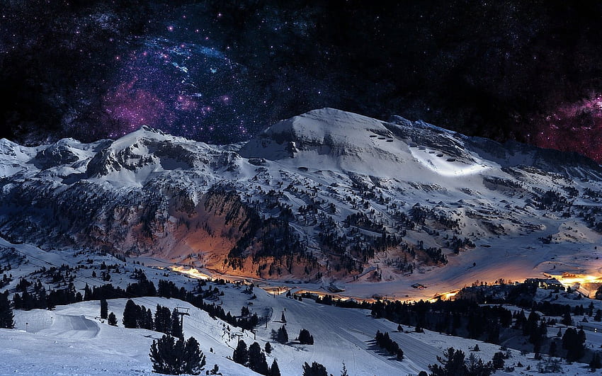 Ски планина Колорадо - Горна планина Ски Колорадо Фон - планина, планина, планини през нощта HD тапет