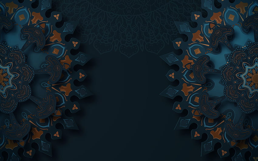 Dark Mandala Pattern Decorative Background - Vectors, Clipart Graphics & Vector Art, Mandala Design HD wallpaper