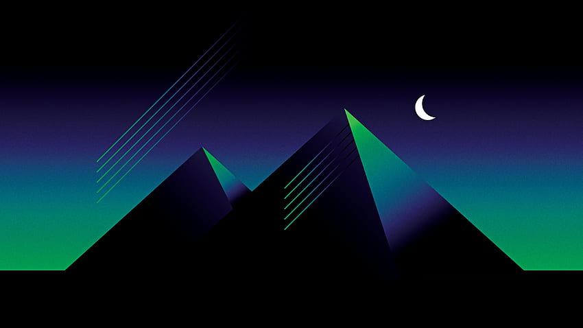 Minimal, grafika, piramidy, ciemność, noc Tapeta HD
