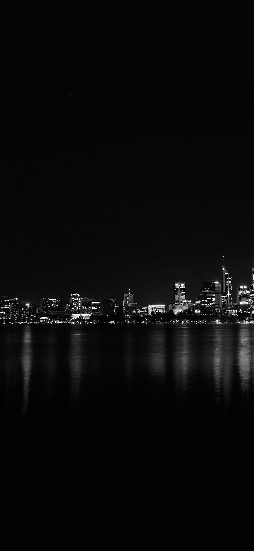 iPhone X . city night dark skyline architecture river HD phone wallpaper