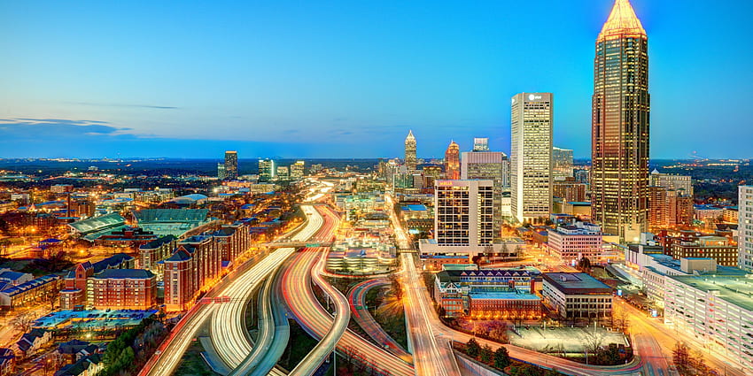 atlanta, zone métropolitaine, paysage urbain, ville, zone urbaine, métropole, Atlanta Skyline Fond d'écran HD
