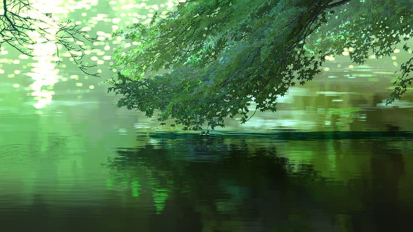 Makoto Shinkai, Anime, Árvores, Verde, O Jardim das Palavras papel de parede HD